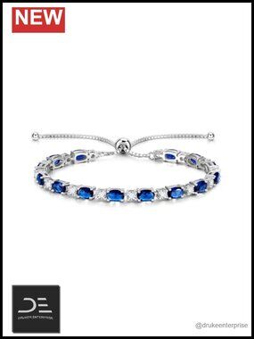 Sterling Silver Bolo Tennis Bracelet with Birthstone for Women